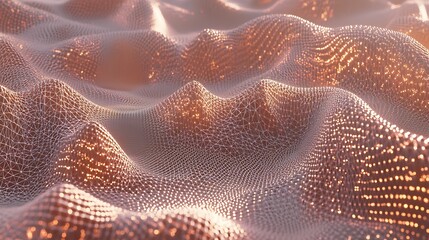 Wall Mural - abstract 3d wavy surface of light peach color. possible use background for website or presentation