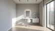 © Dwi - Minimalist Beauty Salon with White Divider and LED Mirror