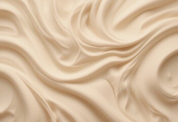 Aufkleber - Elegant Cream Fabric. Flowing Material. Softness. Texture Highlights. Wavy Lines. Simplicity Captured. Serene. Tranquil Scene. Visual Beauty. Textile Design.