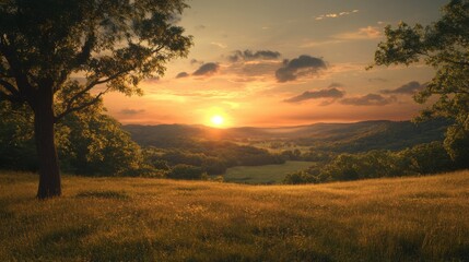 Wall Mural - Ozarks Landscape created with Generative AI Technology, ai, generative