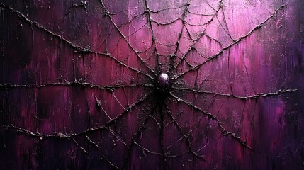 abstract spider web design with purple hues