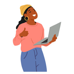 Wall Mural - satisfied woman web developer feeling excited after successful professional software testing
