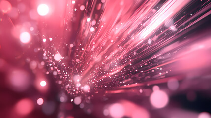 Wall Mural - Abstract pink bokeh background with blurred lights and space for text, light grey and silver colors. generative ai. Light - Lantern. Illustration