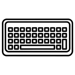 Wall Mural - a detailed black and white illustration of a computer keyboard, highlighting its keys and layout vec