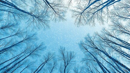 Wall Mural -   A stunning image of snow-covered trees against a blue sky backdrop