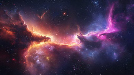 majestic galactic nebula stretching across the vast black expanse of cosmic emptiness showcasing the
