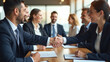 © Galeno - business professionals show appreciation success handshakes team