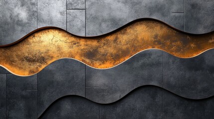 Wall Mural - abstract wall art with wavy textures and contrasting colors