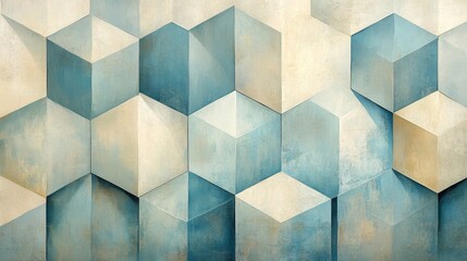 Wall Mural - abstract background composed of hexagonal shapes with different colors
