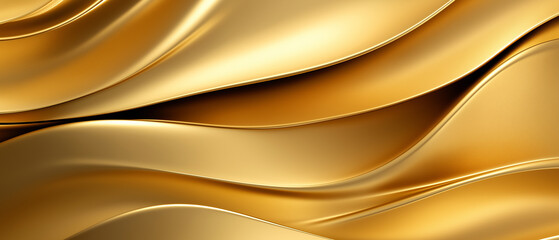 Poster - Golden waves abstract background flowing smoothly creating elegant pattern