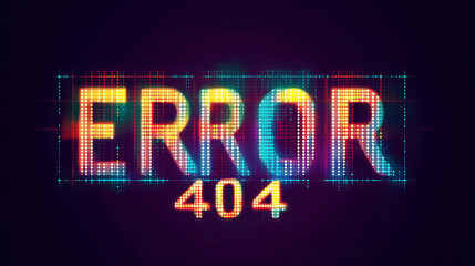 Aufkleber - Error 404 message displaying on digital screen with colorful pixels