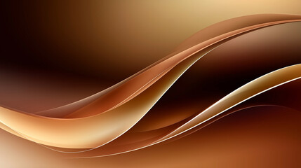 Poster - Abstract brown and gold waves flowing smoothly creating elegant background