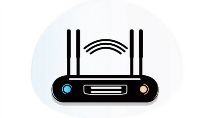 Aufkleber - Wireless router providing strong internet signal with three antennas