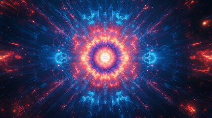 Wall Mural - colorful abstract circular pattern radiating from a central bright source