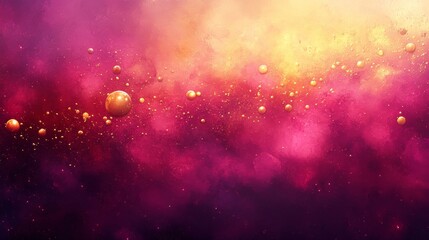 Wall Mural - A Colorful Abstract Artwork Featuring Glowing Bubbles and Swirling Hues