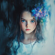 © Evdoha - a young girl with large expressive blue eyes and delicate features.