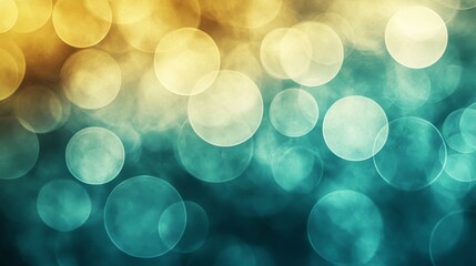 Wall Mural - Abstract background image of blue and yellow glowing circles