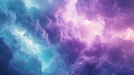 Wall Mural - Abstract render of a sky filled with vibrant cloudy formations