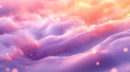 Wall Mural - Abstract illustration of a fluffy pink and purple landscape