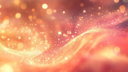 Wall Mural - Beautiful abstract background with glowing particles and blurred bokeh lights