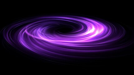 Wall Mural - abstract swirling vortex of purple light against black background