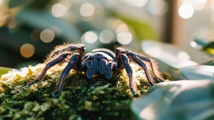 Captivating spider spinning its web lush forest nature photography macro view wildlife intricate beauty of nature