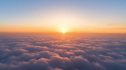 Aufkleber - ahmadwahyuutomo776@gmail.com A beautiful panoramic sunrise view over a sea of clouds, perfect for nature and landscape photography.