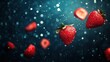 © NAIMAH - Falling Strawberries, Splashing, Dark Background, Food Photography