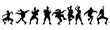 © Козич Денис - Vector illustration. Silhouette on a white background. Hip-hop dance girl sticker