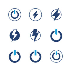 Wall Mural - power icon set. power switch icon. electric power
