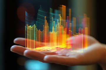 Abstract Colorful Data Visualization Dynamic Growth Chart Modern Technology Digital Business Financial Success Innovation Futuristic Graphic Design   