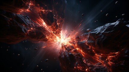 Wall Mural - A dark energy meteor absorbing all forms of light and matter