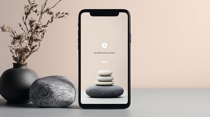 minimalist mobile website design concept displayed on a modern smartphone screen