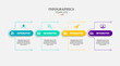 © nuca - Concept of arrow business model with 4 successive steps. Timeline design for brochure, presentation.
