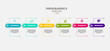 © nuca - Concept of arrow business model with 6 successive steps. Timeline design for brochure, presentation.
