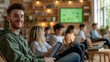 © ALLAI - Teacher and students using tablets in flipped classroom learning