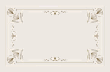 Wall Mural - vintage deco frame banner. abstract decoration template for horizontal design
