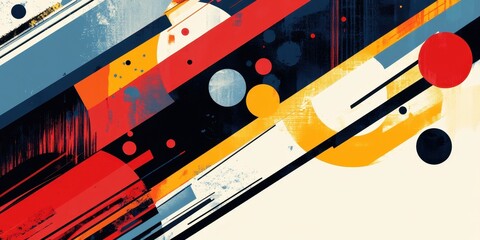 Wall Mural - colorful abstract artwork depicting geometric shapes and diagonal lines
