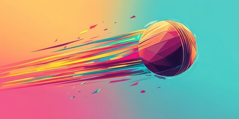 Wall Mural - colorful abstract stylized ball with motion effect and streaks