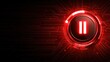 © slamet - Pause Button: Futuristic Red Circuitry Interface