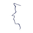 © JEGAS RA - Policewoman face side view icon. Elegant silhouettes of a female head. Avatar profile sign. Thin line style