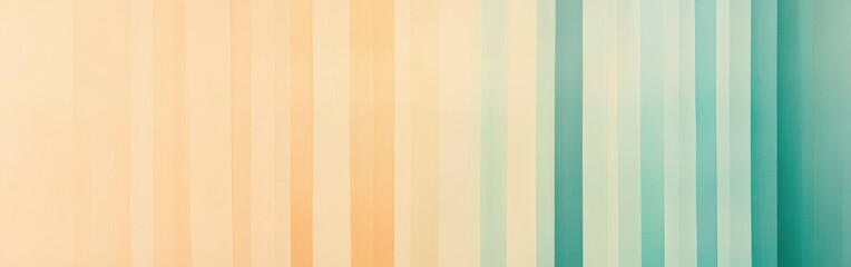 Poster - Soft pastel amber and teal horizontal lines create a soothing visual pattern in a serene setting