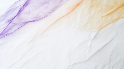 Poster - Delicate composition featuring subtle layers of white, purple, and orange fabric enhancing minimalist design aesthetics