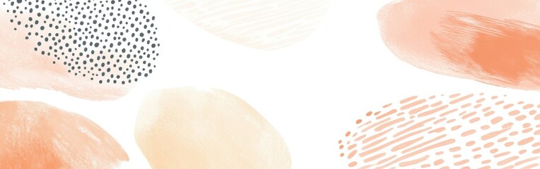 Poster - Minimalist dotted pencil strokes design featuring soft color palettes and abstract shapes in a harmonious arrangement