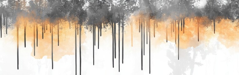 Poster - Elegant pencil strokes create a captivating gradient blending natural tones of gray and orange