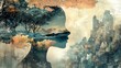 © RizArt - A womans silhouette revealing nature and abstract landscapes within