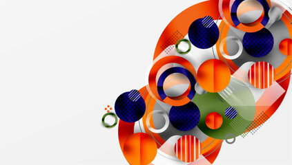 Fototapete - Abstract background - layered geometric shapes with smooth gradients and transparency