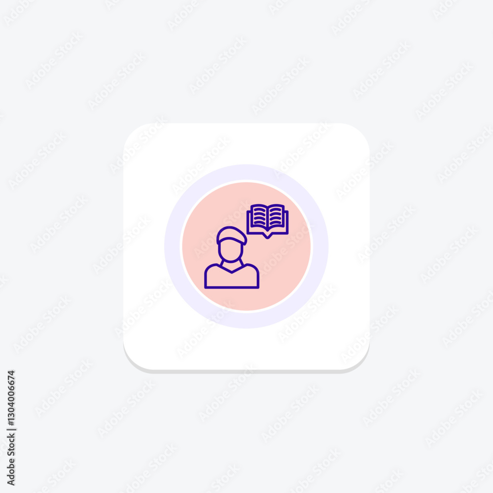 Learning color circle icon, vector, pixel perfect, illustrator file