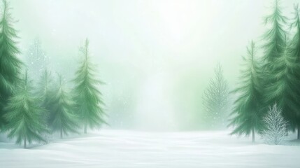 Serene winter forest landscape, snowcovered trees in a pristine woodland background