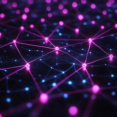 Aufkleber - Futuristic network of nodes and connections, symbolizing realtime automated threat detection, cybersecurity digital defense concept, glowing tech design
